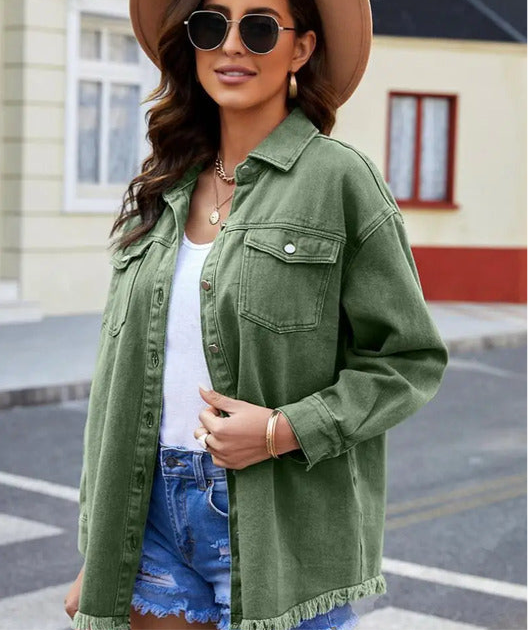 Sobre Camisa Campera Jeans Varios Colores Oversize Uniteduy