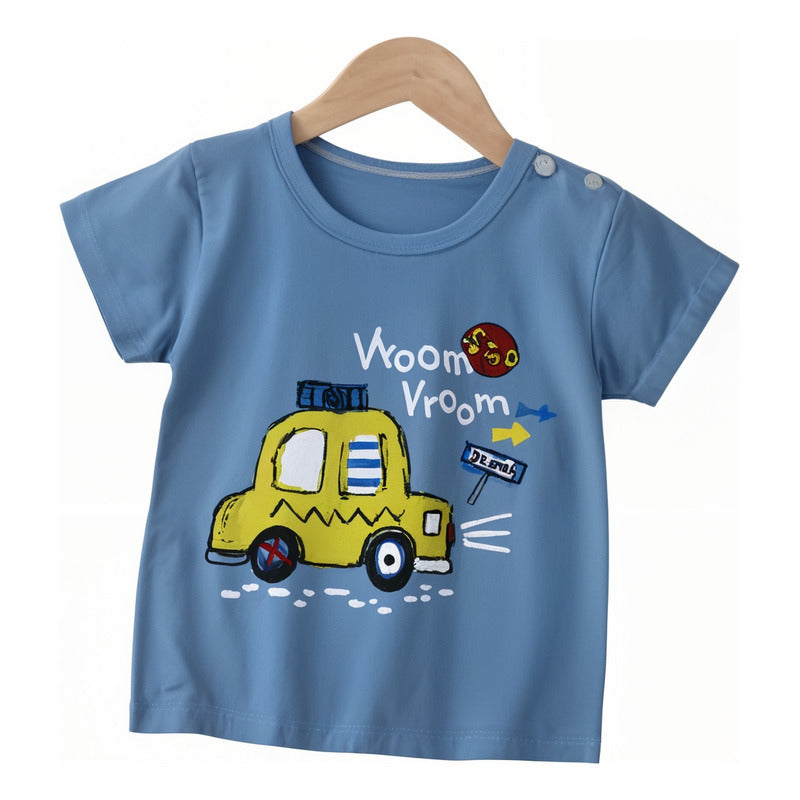Remeras Manga Corta Algodon Bebes Y Niños Varios Diseños