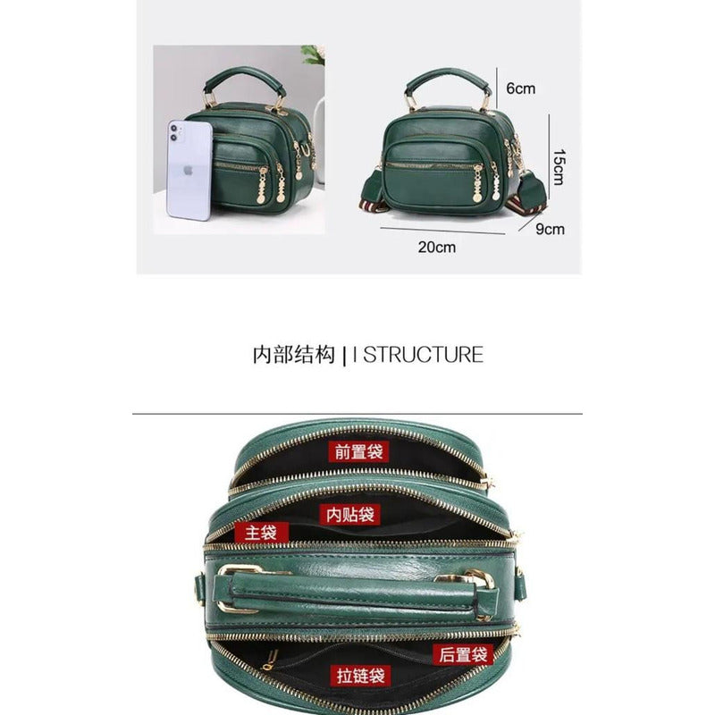 Cartera Bandolera En Pu Con Correa Desmontable Doble Uso
