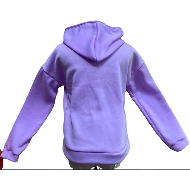 Campera Canguro Con Cierre Bolsillos Capucha Dama Lisa