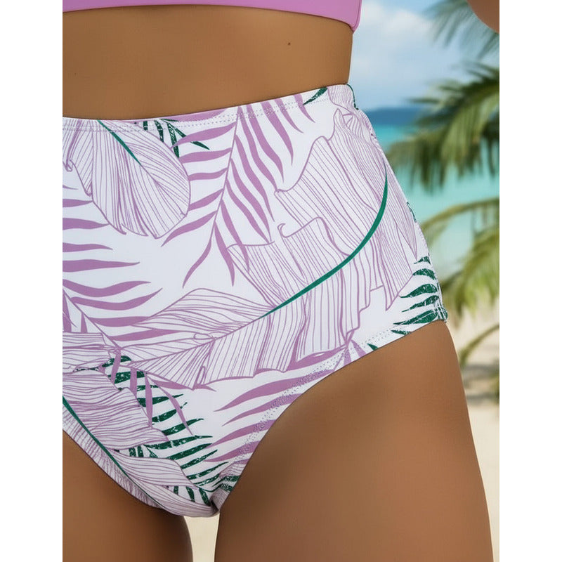 Bikini Malla Tiro Alto Tipo Top Varios Colores Uniteduy