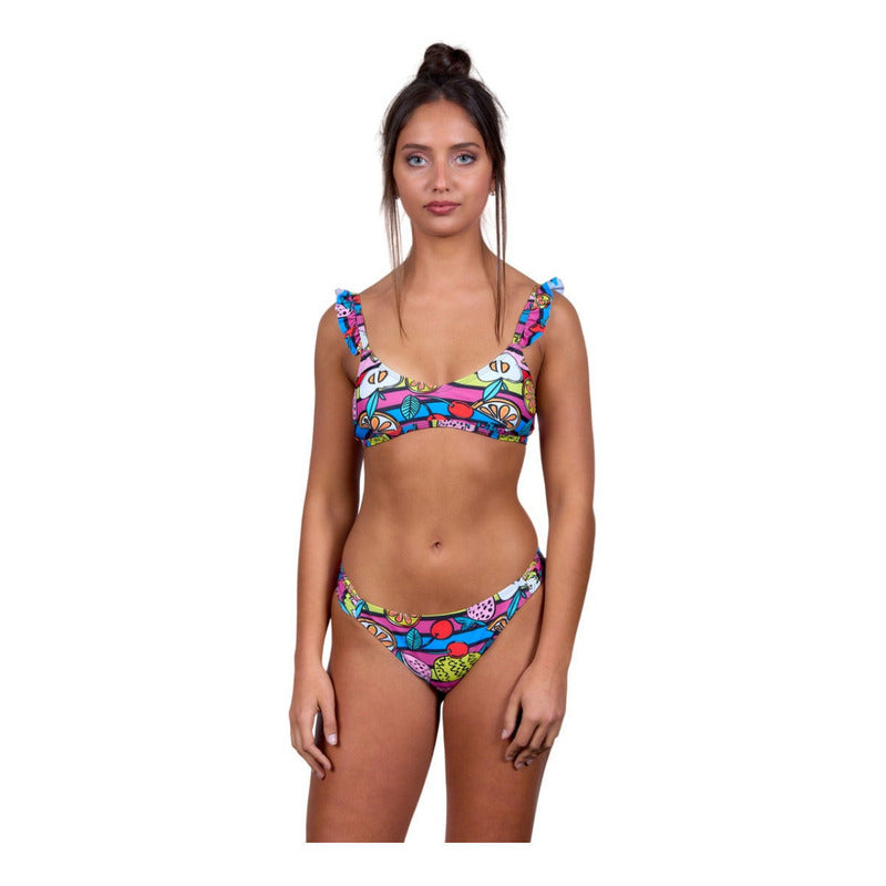 Bikini Triángulo Vedetina Estampado Con Frutas United Uy