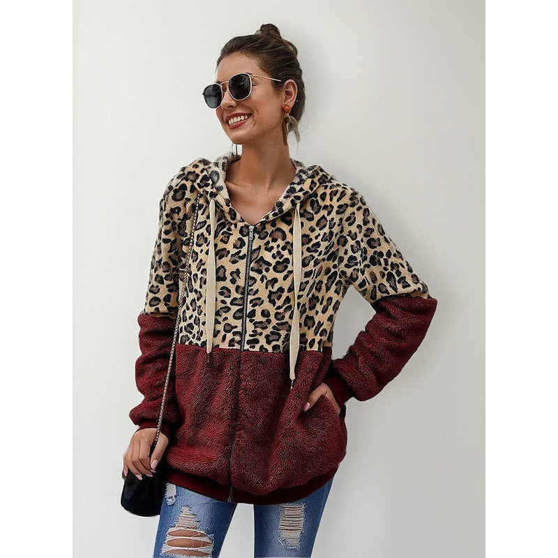 Campera Con Capucha Combinado Animal Print Polar Uniteduy