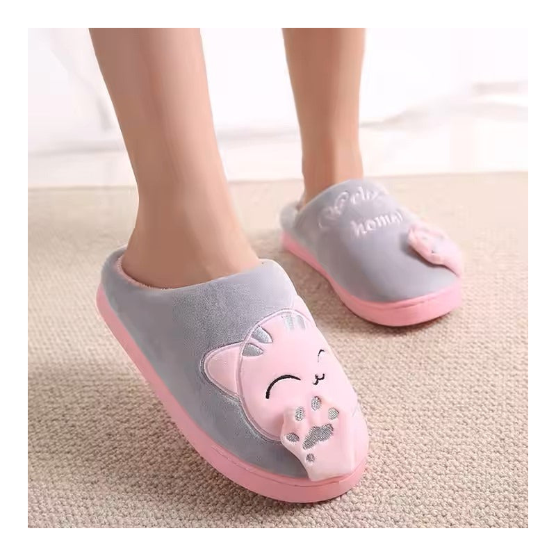 Pantufla Gato Sin Talón Talles Del 36 Al 45 Suela De Goma