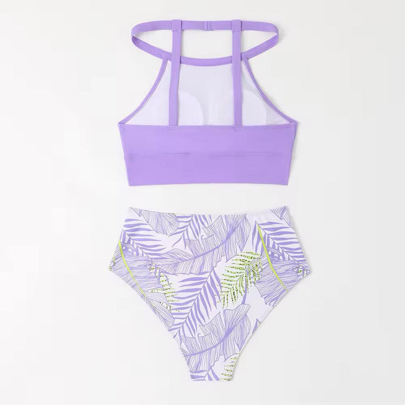 Bikini Malla Tiro Alto Tipo Top Varios Colores Uniteduy