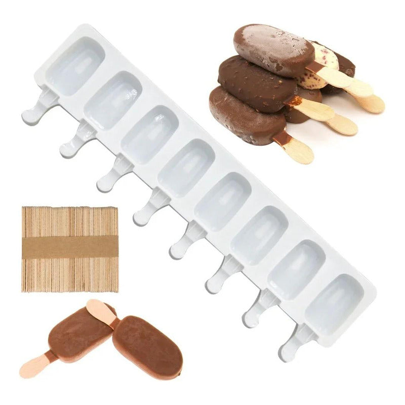 Molde De Silicona Para Helado Palito De 8 Porciones