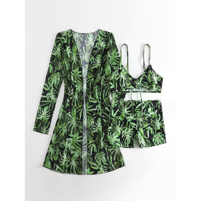 Bikini Malla 3 Piezas Tankini Short Soutien Camisa Uniteduy