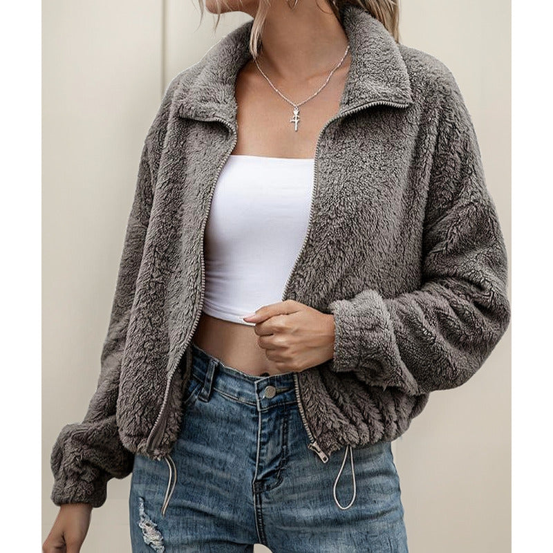 Campera Corta Con Elástico Polar Peluda Calentita Uniteduy