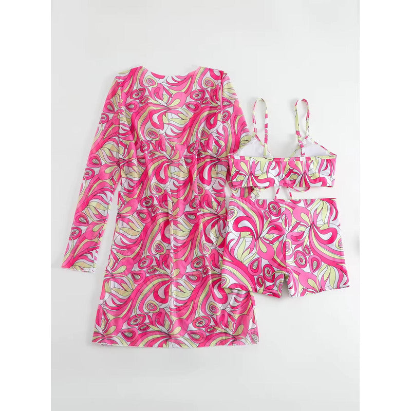 Bikini Malla 3 Piezas Tankini Short Soutien Camisa Uniteduy