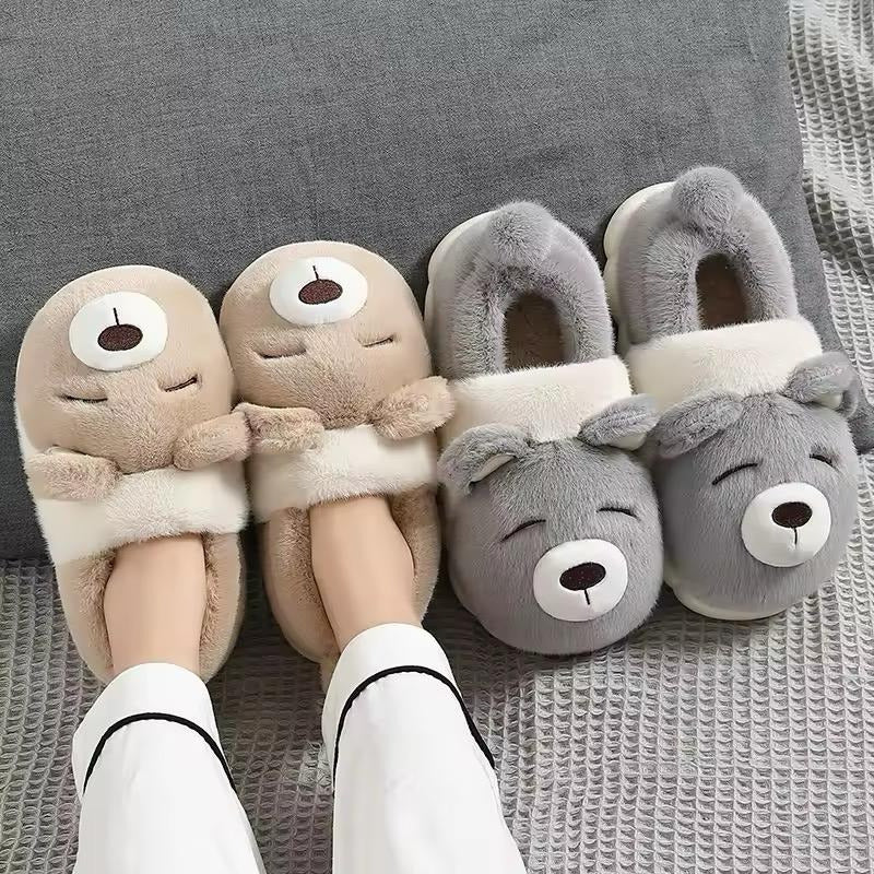 Pantufla Peludas Osos Con Suela De Goma Varios Colores