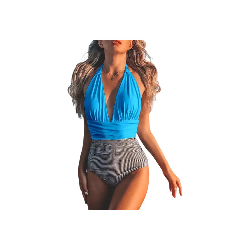 Malla Entera Triangulo Plisada Combinada Bikini Del M Al Xl