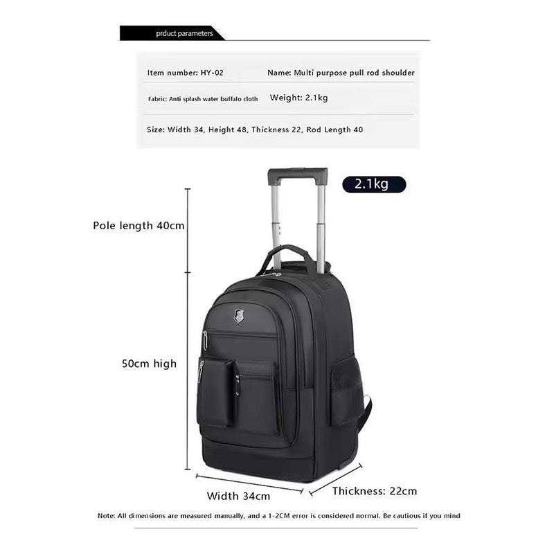 Mochila De Viaje Liceo Con Carrito Ruedas Laptop Impermeable