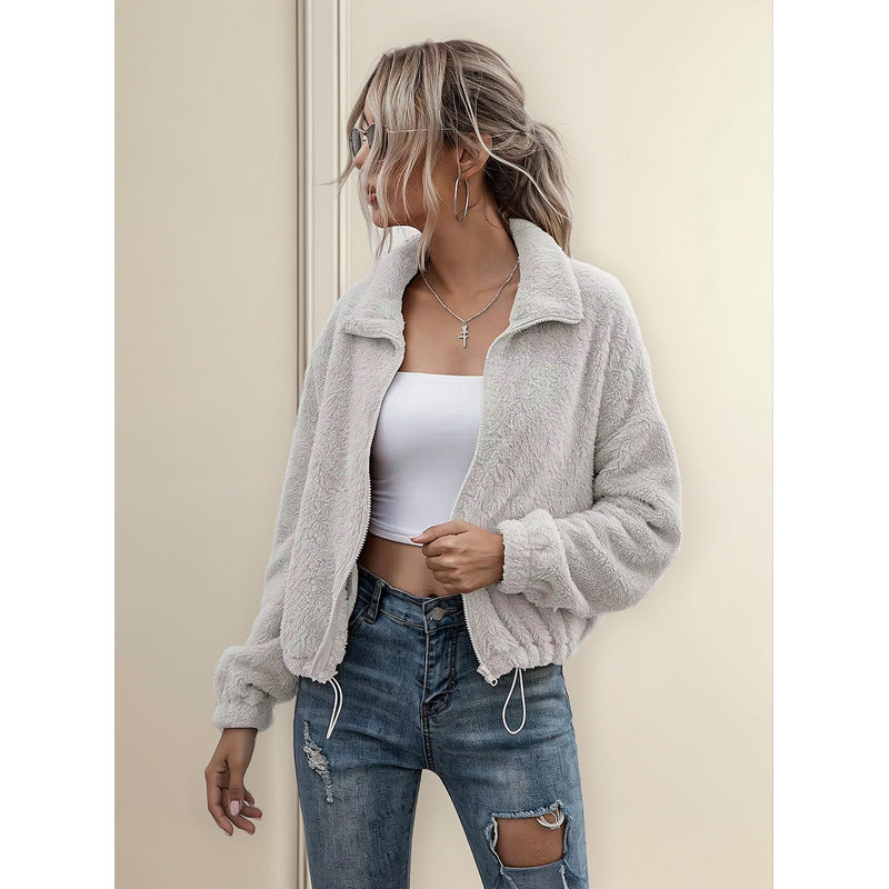 Campera Corta Con Elástico Polar Peluda Calentita Uniteduy