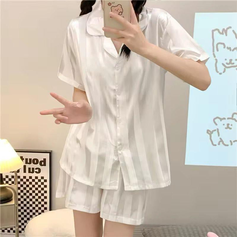 Pijama Corto De Seda Saten Mujer Varios Colores Uniteduy