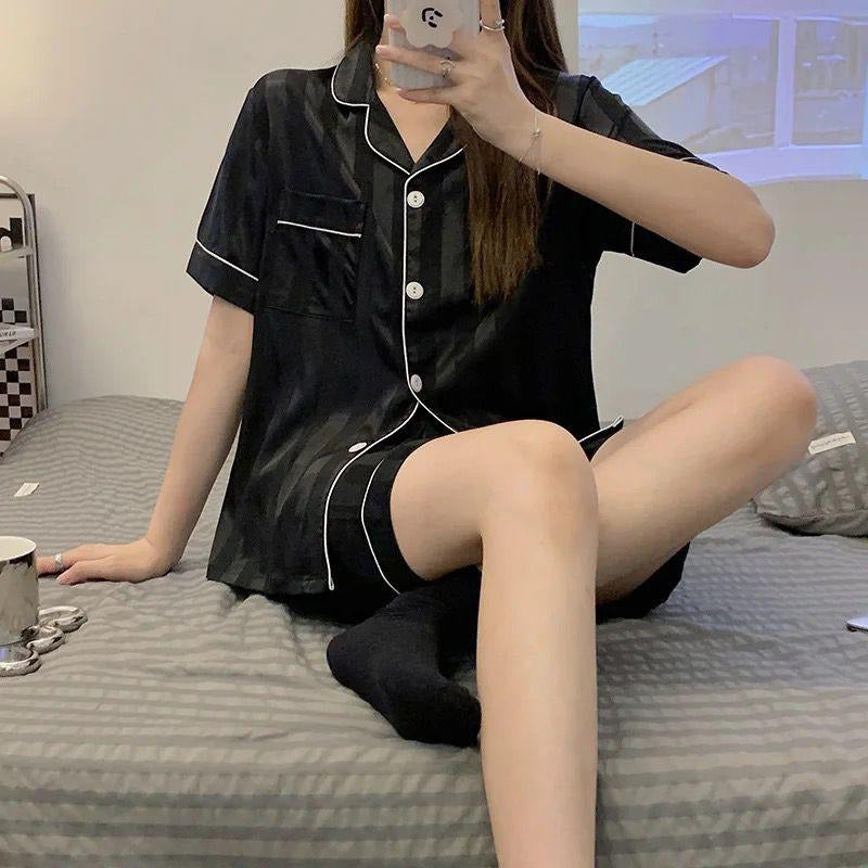 Pijama Corto De Seda Saten Mujer Varios Colores Uniteduy