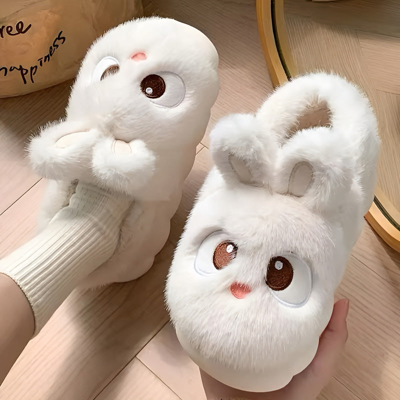Pantufla Conejo Peludas Con Suela De Goma Varios Colores