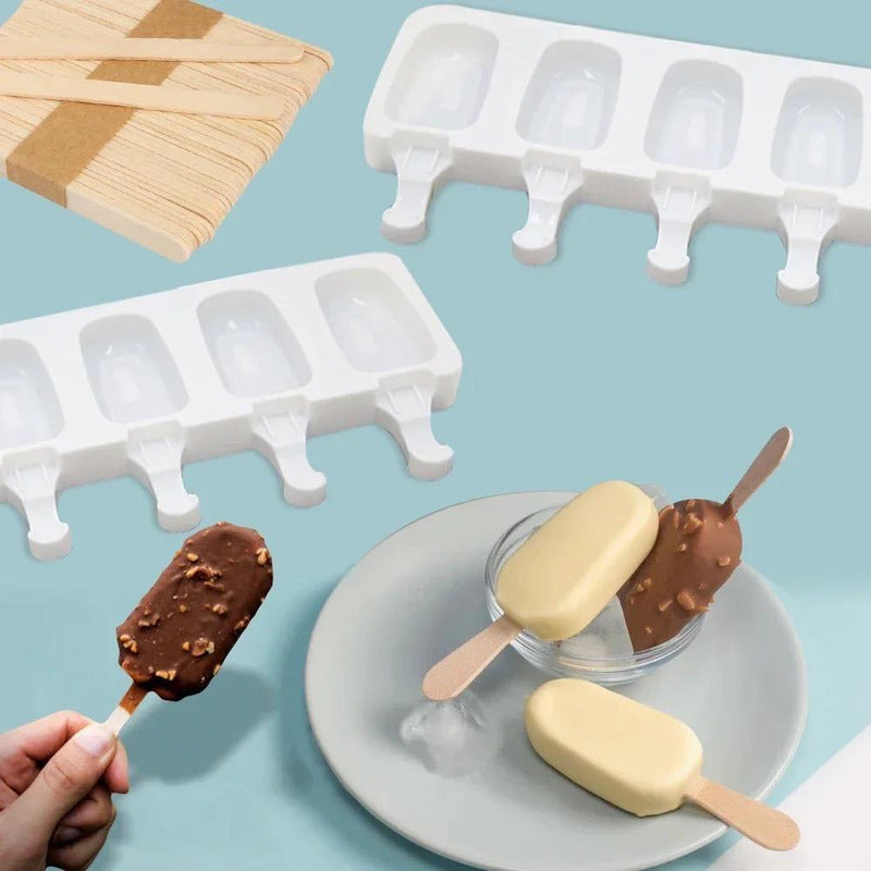 Molde De Silicona Para Helado Palito De 8 Porciones