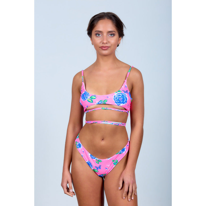 Uniteduy!bikini Romi Cola Less V  Soutien Atado Fucsia Azul