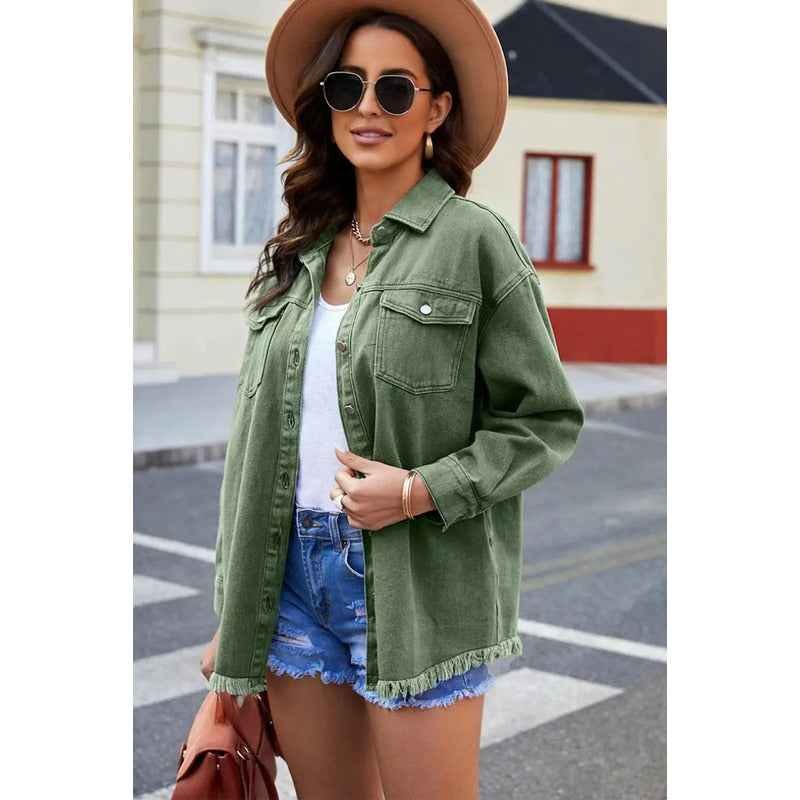 Sobre Camisa Campera Jeans Varios Colores Oversize Uniteduy