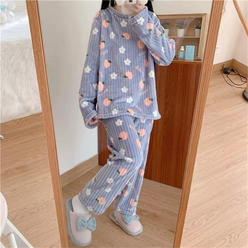 Pijama Peluche Largo De Dama Plush Abrigado Varios Diseños