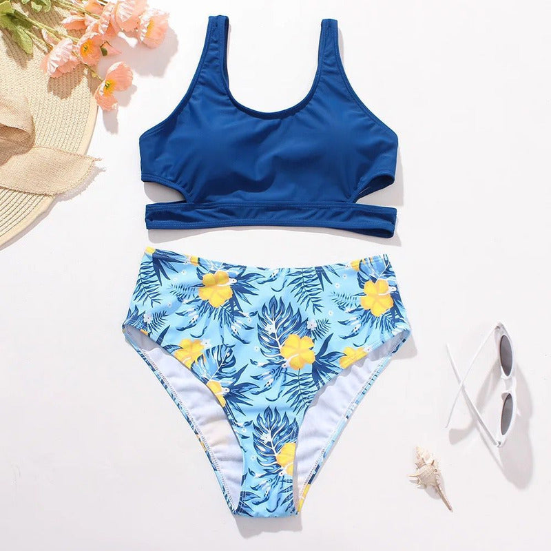 Bikini Mallas Tiro Alto 2 Piezas Push Up Uniteduy Varios Col