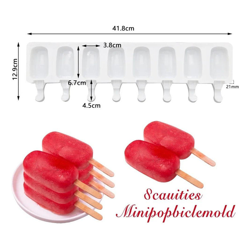 Molde De Silicona Para Helado Palito De 8 Porciones