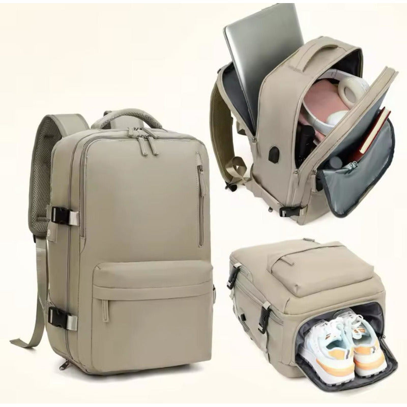 Mochila Viaje Grande Con Usb Varias Reparticiones Uniteduy