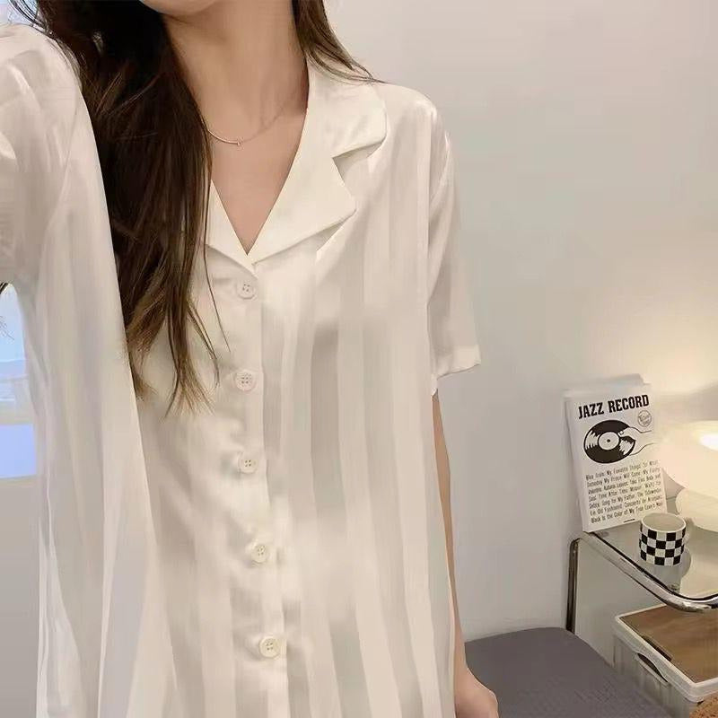 Pijama Corto De Seda Saten Mujer Varios Colores Uniteduy