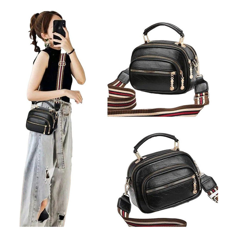 Cartera Bandolera En Pu Con Correa Desmontable Doble Uso