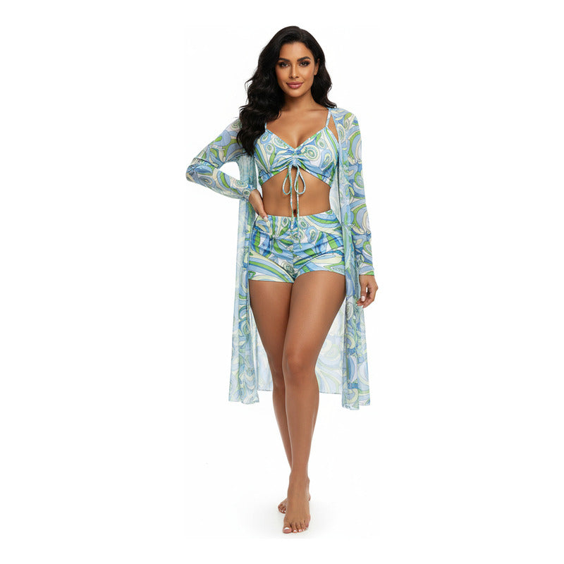 Bikini Malla 3 Piezas Tankini Short Soutien Camisa Uniteduy