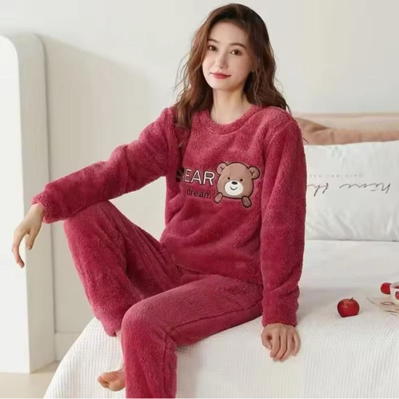 Pijama Peluche Largo Osos Plus Abrigados Varios Colores