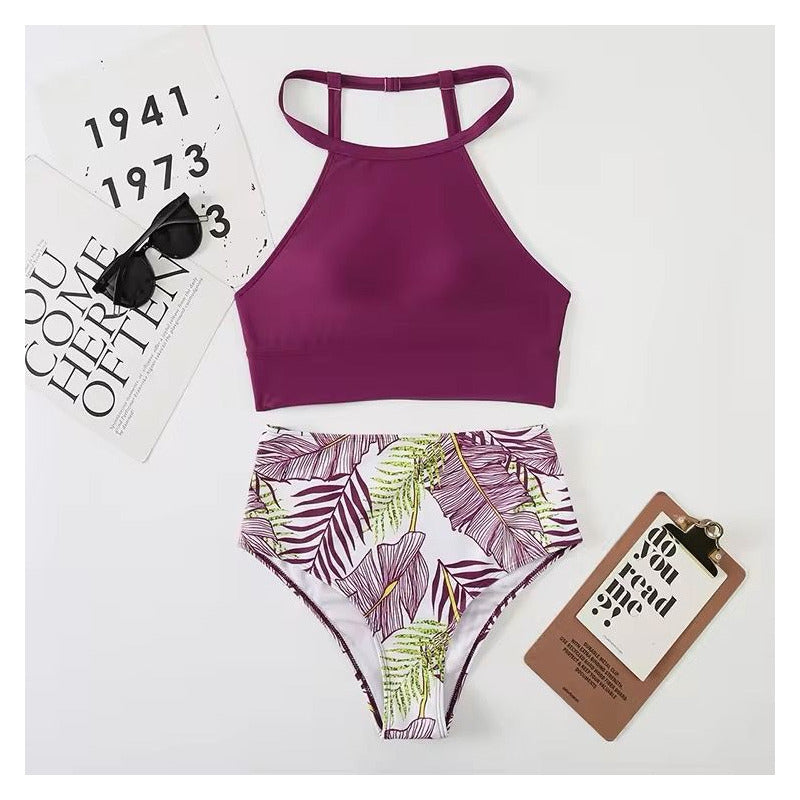Bikini Malla Tiro Alto Tipo Top Varios Colores Uniteduy