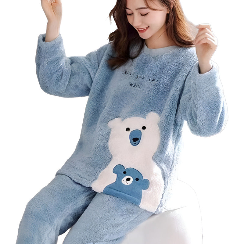 Pijama Peluche Largo Osos Plus Abrigados Varios Colores