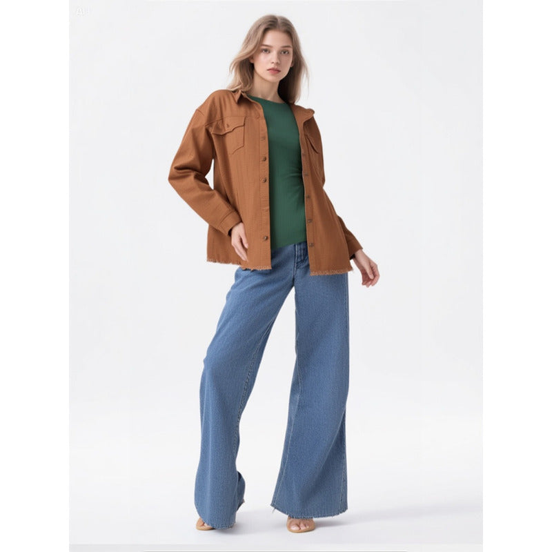 Sobre Camisa Campera Jeans Varios Colores Oversize Uniteduy