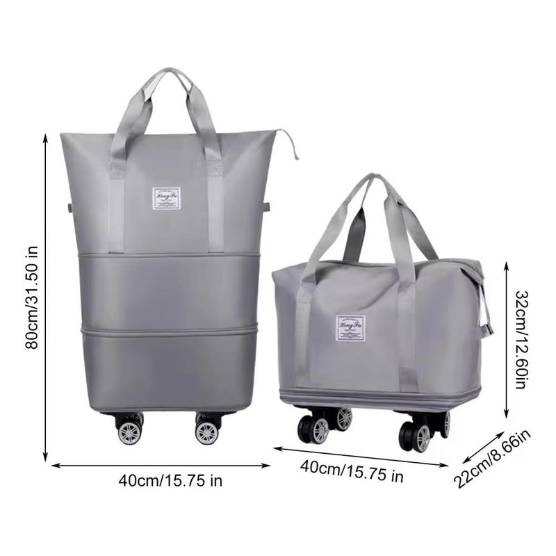 Bolso De Viaje Plegable Expandible Con Ruedas Desmontables