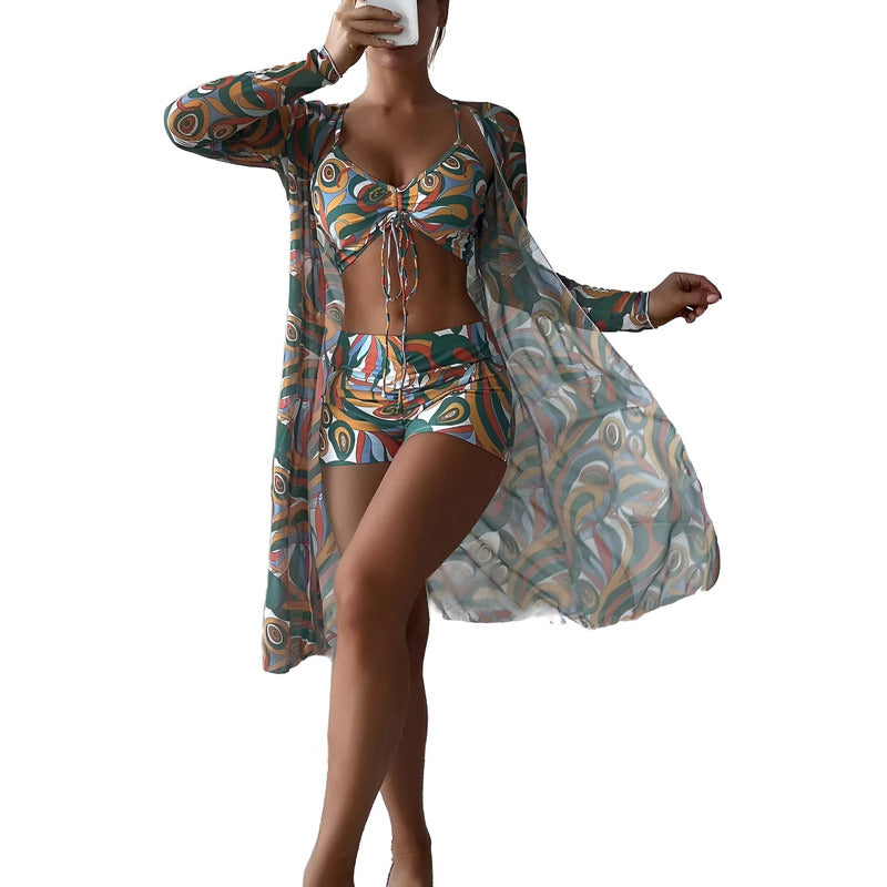 Bikini Malla 3 Piezas Tankini Short Soutien Camisa Uniteduy