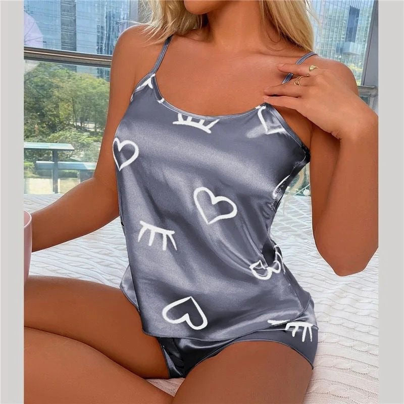 Pijama Short Y Musculosa De Seda Uniteduy