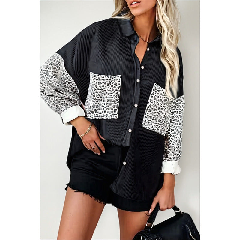 Sobre Camisa Pana Combinado Con Animal Print Varios Colores