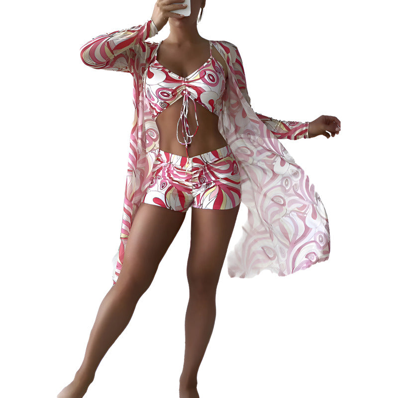 Bikini Malla 3 Piezas Tankini Short Soutien Camisa Uniteduy
