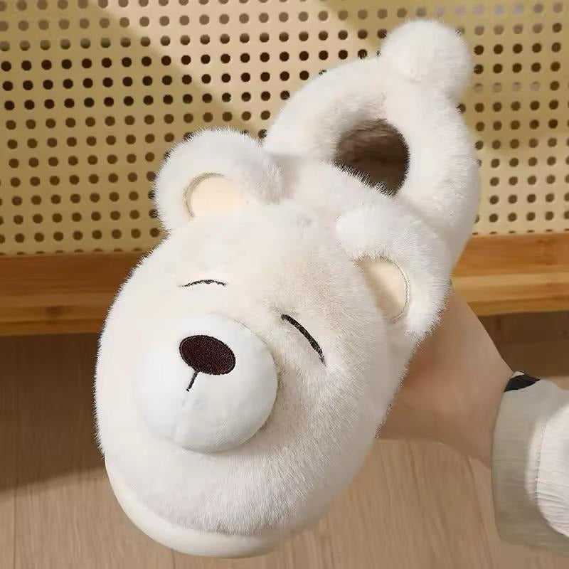 Pantufla Peludas Osos Con Suela De Goma Varios Colores
