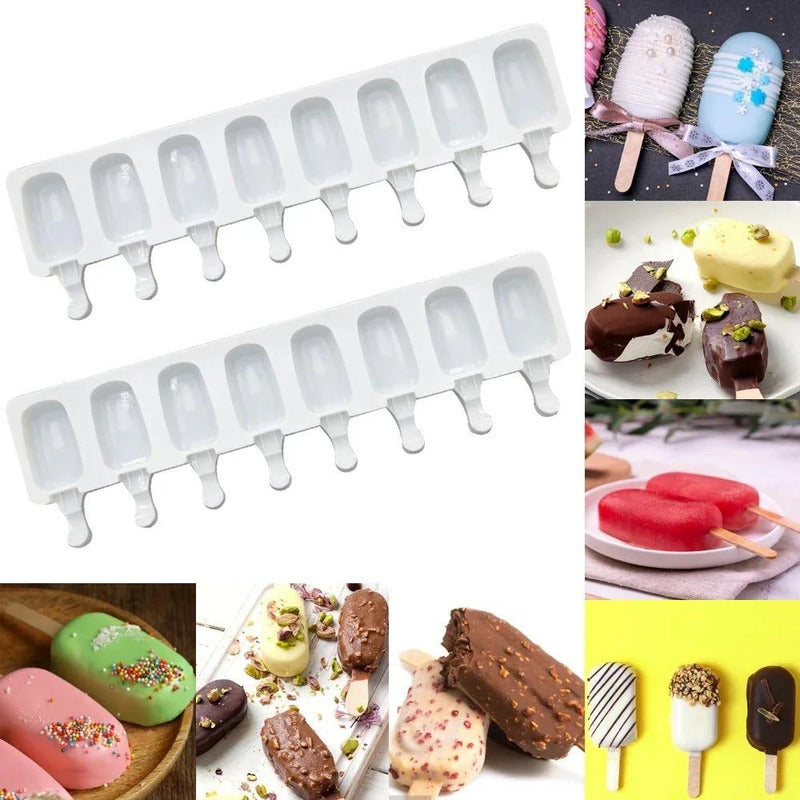 Molde De Silicona Para Helado Palito De 8 Porciones