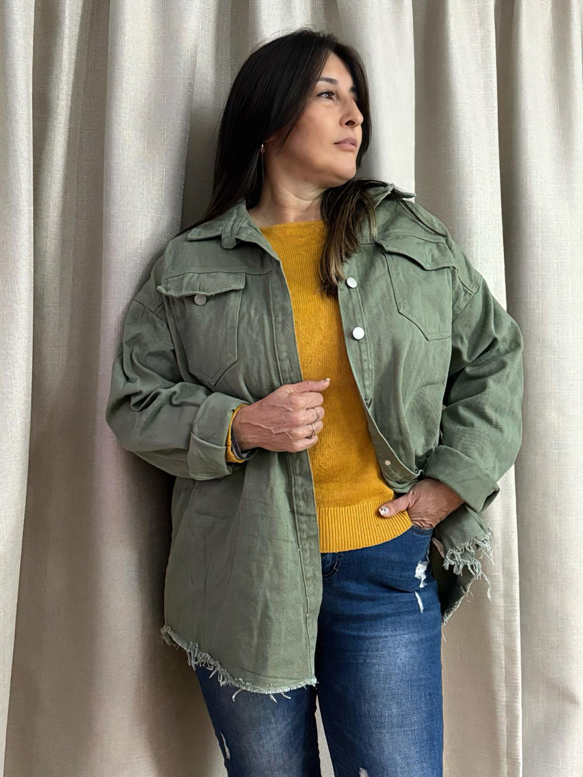 Sobre Camisa Campera Jeans Varios Colores Oversize Uniteduy
